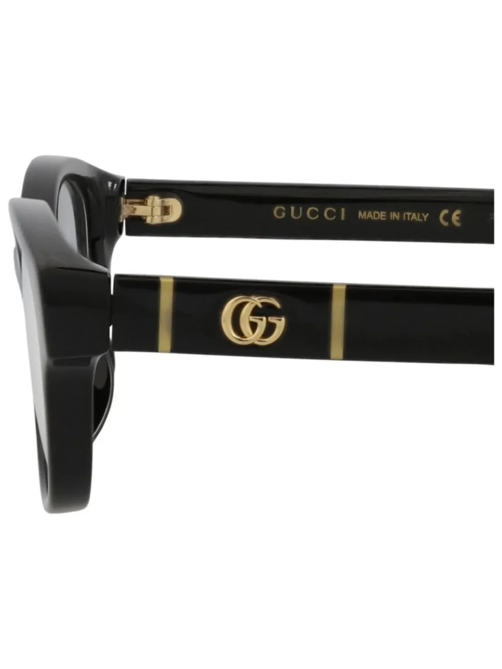 New Gucci Women's Eyeglasses Square Rectangle Injection Frame Black Black
